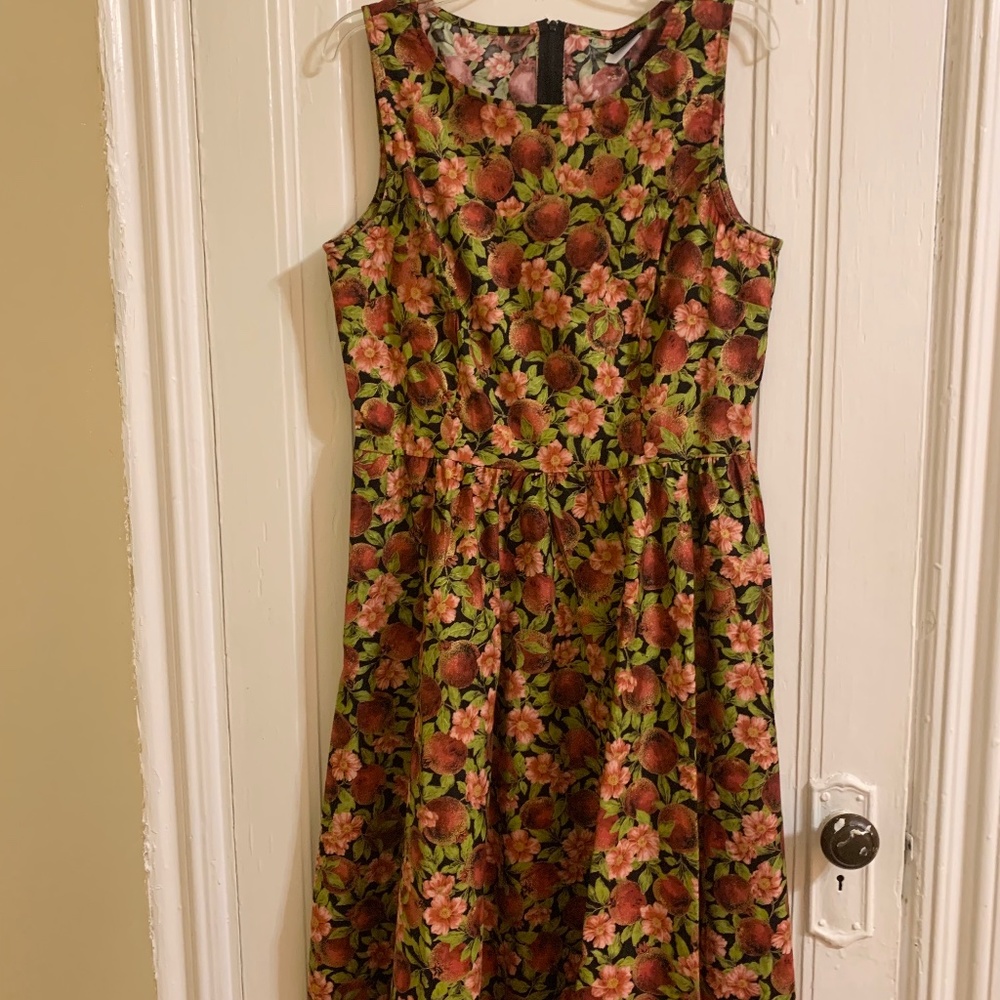 1950’s style swing dress -pomegranate print